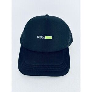 Unisex 100% Battery Life Outdoor Adjustable Cap Trucker Hat Black Green